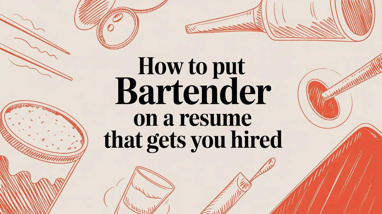 How to Put Bartender on a Resume That Gets You Hired - StoryCV Blog