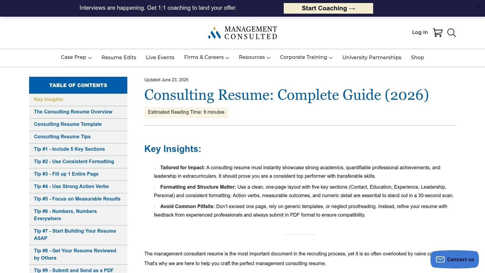 5. Human Resources (HR) Consultant Resume Sample
