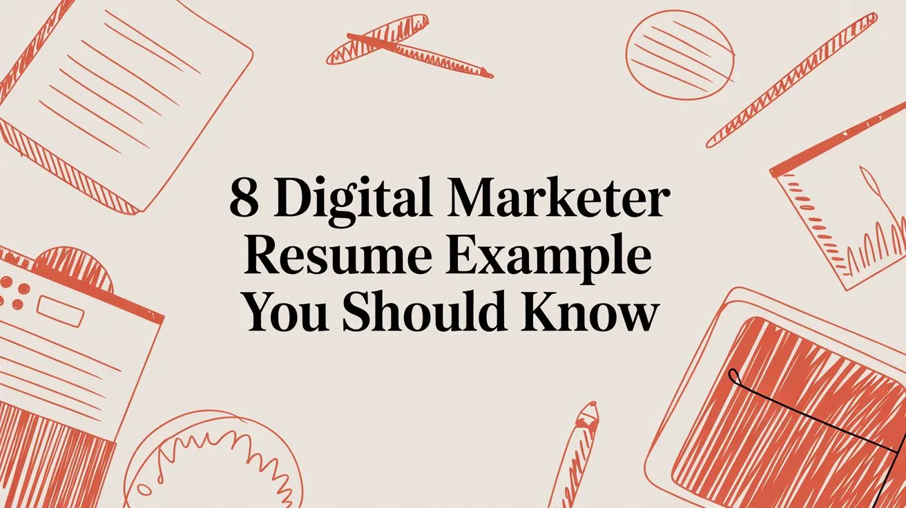 8 Digital marketer resume example You Should Know - StoryCV Blog