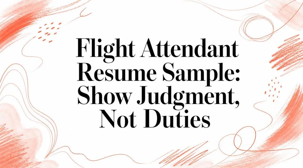 Flight Attendant Resume Sample: Show Judgment, Not Duties - StoryCV Blog