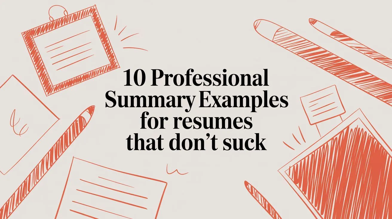 10 Professional Summary Examples for Resumes That Don't Suck - StoryCV Blog