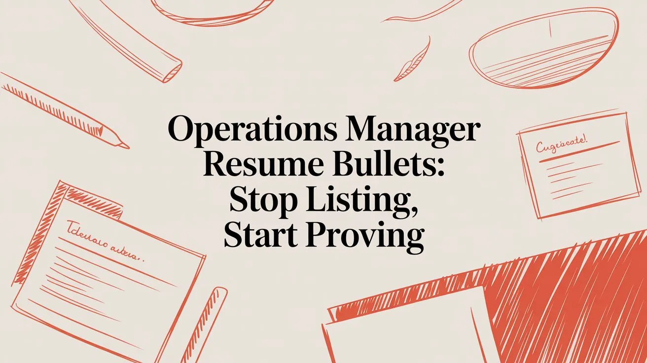 Operations Manager Resume Bullets: Stop Listing, Start Proving - StoryCV Blog