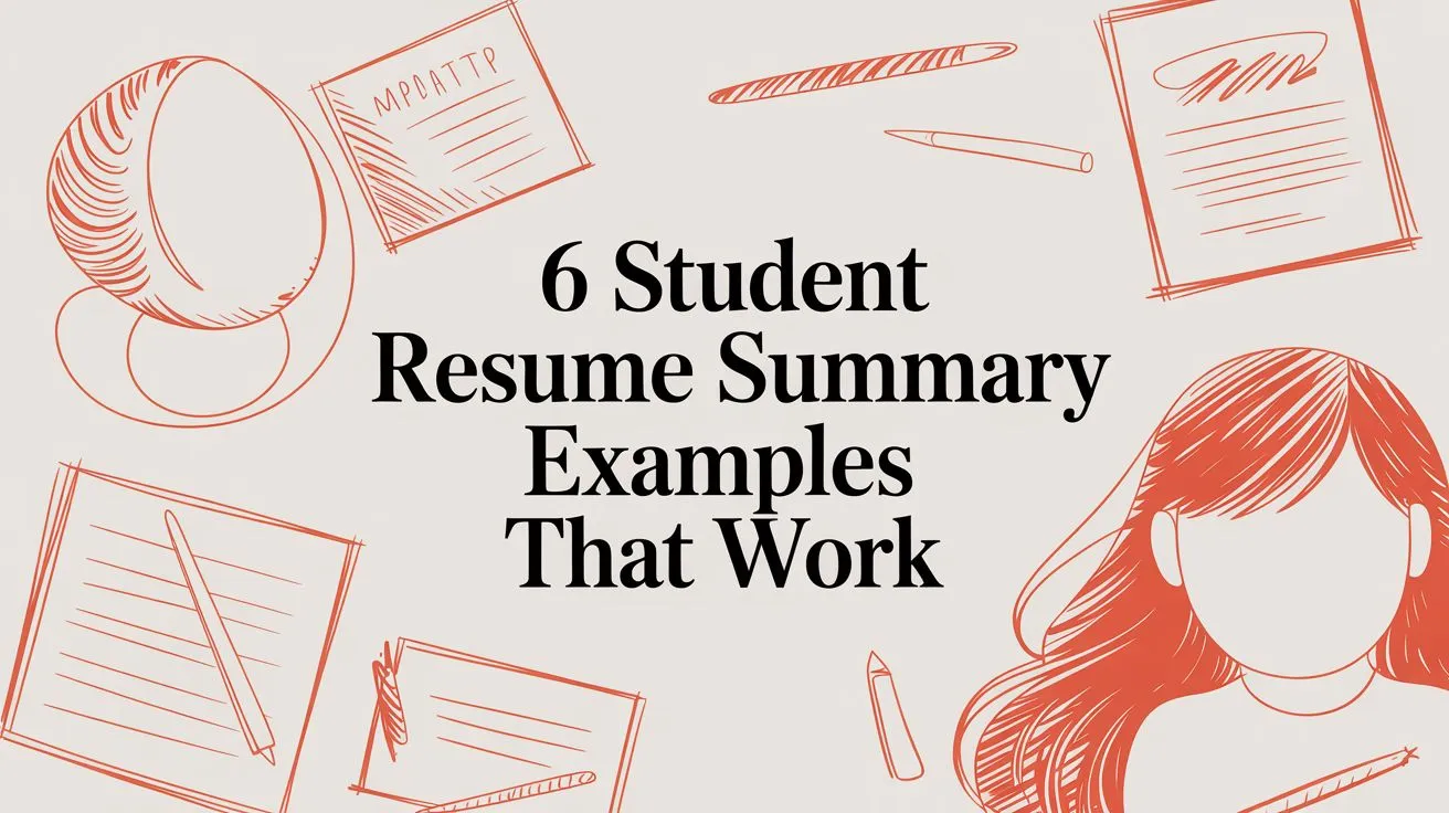 6 Student Resume Summary Examples That Work - StoryCV Blog