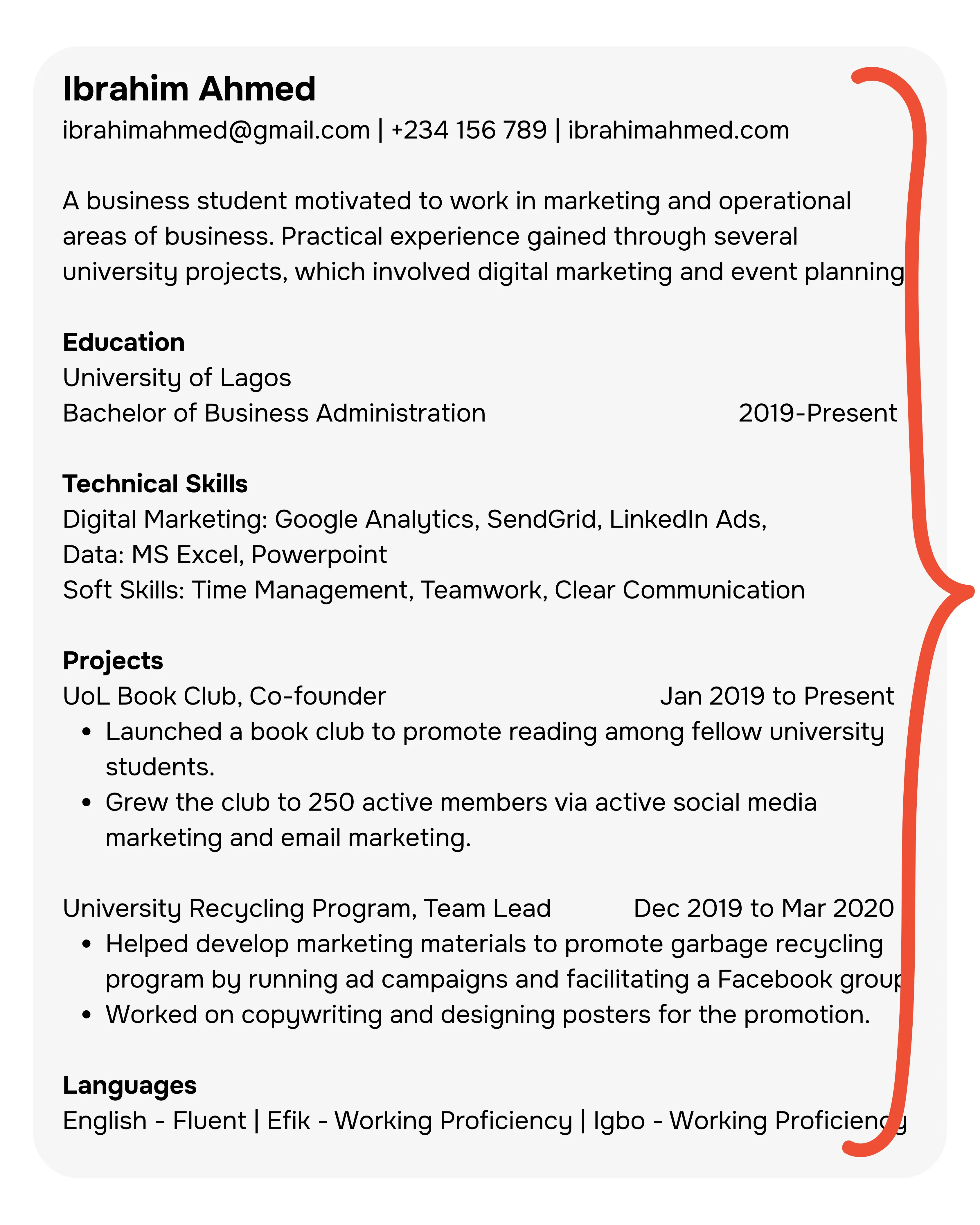 Deciding what to include on one page resume